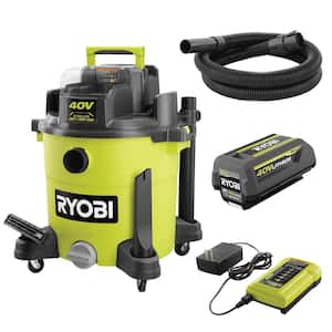 40V 10 Gal. Cordless Wet/Dry Vacuum Kit with 40V 4.0 Ah Battery, 40V Charger, and Replacement Hose