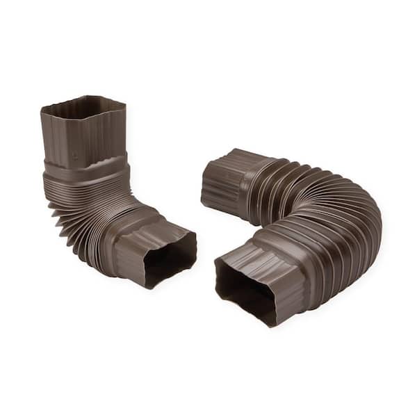 Flex-Elbow 2 in. x 3 in. Brown Vinyl Downspout Elbow