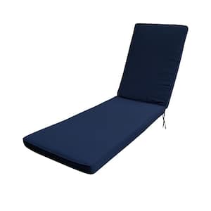 73.6 in. x 23.3 in. x 2.56 in. Deep Seating Outdoor Chaise Lounge Cushion in Blue Striped