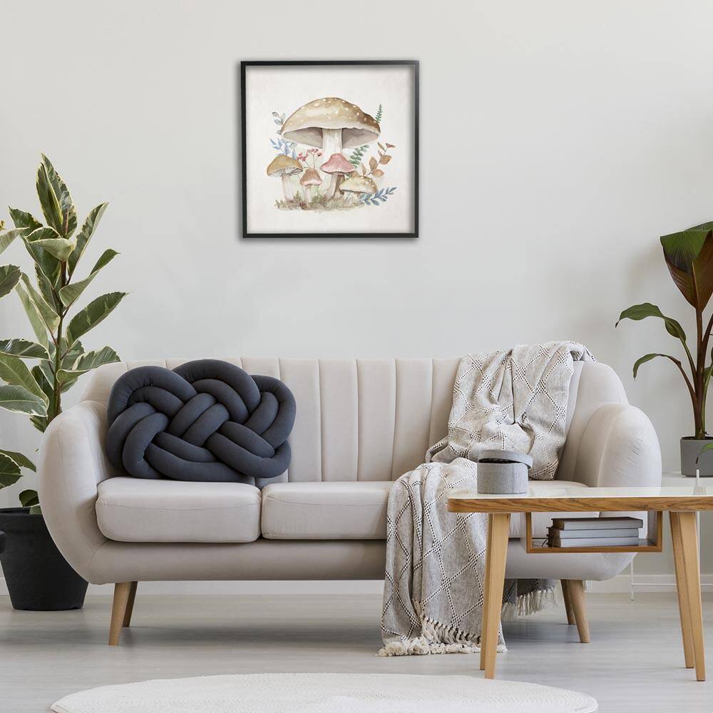 Neutral Cottage Mushrooms by Mollie B. Black Framed Coastal Giclee Art Print 24 in. x 24 in. price history on PriceWatchPro