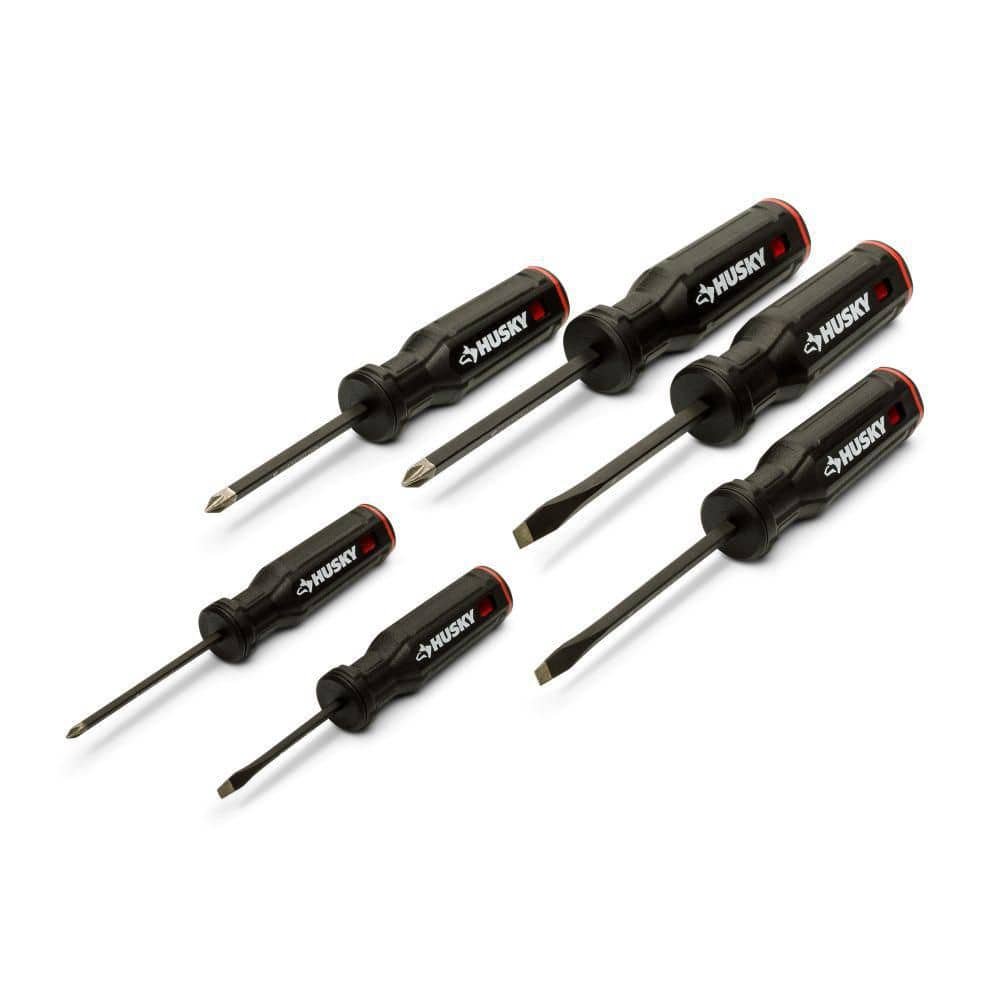 Diamond Tip Phillips/Slotted Magnetic Screwdriver Set (6-Piece)