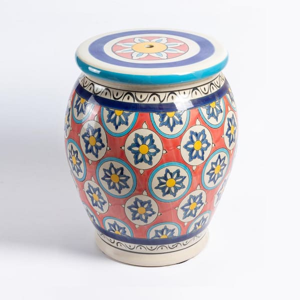 Zaer Ltd. International 17.75 in. Tall Ceramic Garden Stool Cora