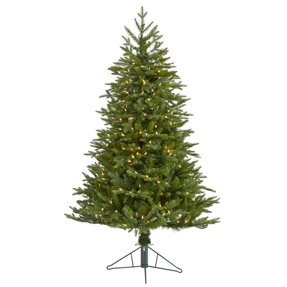 Nearly Natural 5 ft. Pre-lit Cambridge Fir Artificial Christmas Tree with 300 Clear Warm Multi-Function LED Lights