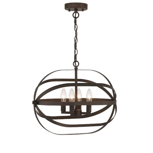 Vanity Art 4 -Light Unique/Statement Chandelier in Oil Rubbed Bronze
