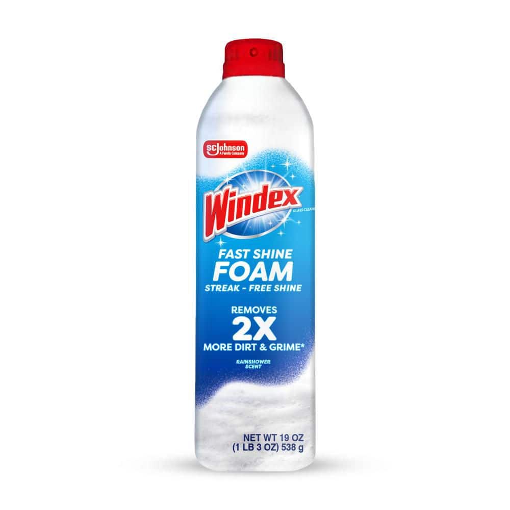 Windex 19 oz. Glass Cleaner Fast Shine Foam, Rainshower Scent
