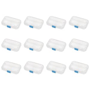 Convenient Small Divided 0.3 Qt. Clear Storage Box with Colored Latch (12-Pack)