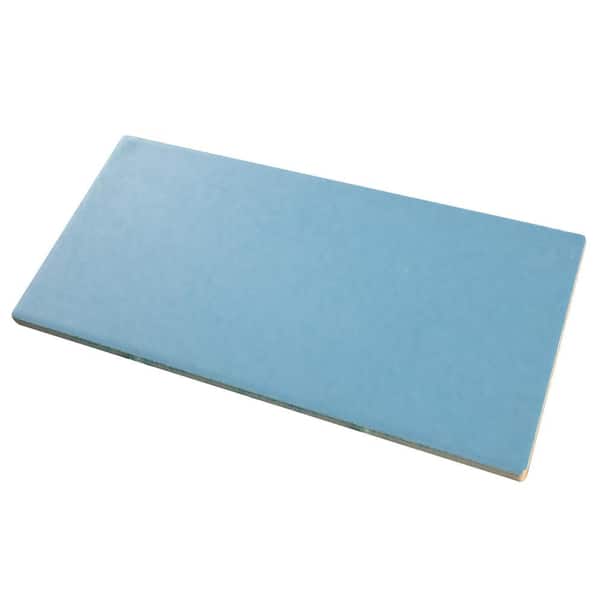 Piscina Brick Matte Blue 4-3/4 in. x 9-5/8 in. Porcelain Floor and Wall Take Home Tile Sample
