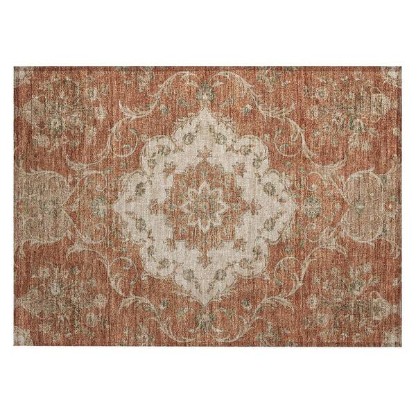 Chantille Machine Washable Indoor/Outdoor Abstract ACN3080 Paprika 3 ft. x 4 ft. Area Rug