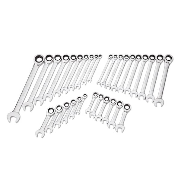 GEARWRENCH SAE/Metric 72-Tooth Combination Ratcheting Wrench Tool Set (32-Piece)