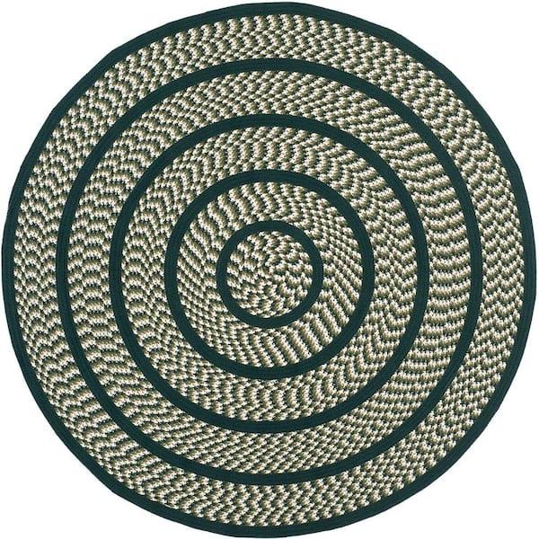 SAFAVIEH Braided Yellow/Red 6 ft. x 6 ft. Striped Border Round Area Rug  BRD651C-6R - The Home Depot