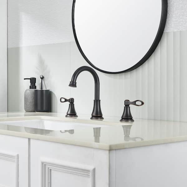 8 in. Double Handle Bathroom Sink Faucet with Drain Kit in Oil Rubbed Bronze
