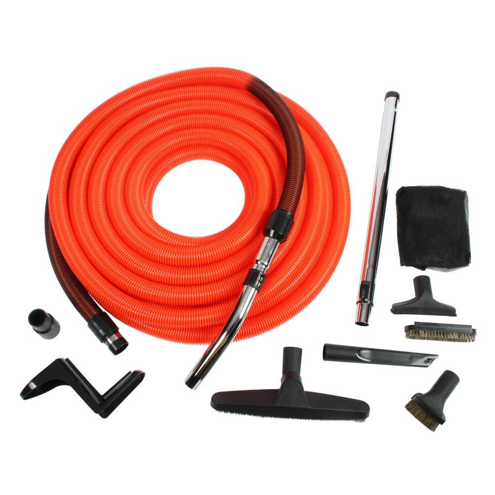 Central Vacuum Tool Set with Battery Power Nozzle, 35 Ft. On-Off Unit  Control Hose & Premium Accessories for Hard Floor and Carpeted Surfaces -  Cen-Tec Systems
