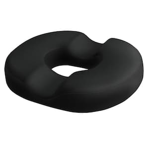 Black Donut Pillow Memory Foam Seat Cushion Chair Pad for Tailbone Pain Relief, Hemorrhoids and Postpartum Pregnancy