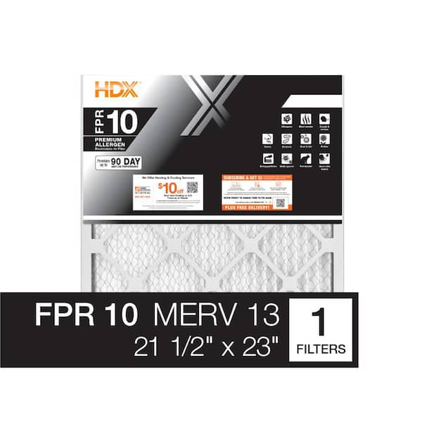 HDX 21.5 in. x 23 in. x 1 in. Premium Pleated Air Filter FPR 10, MERV 13