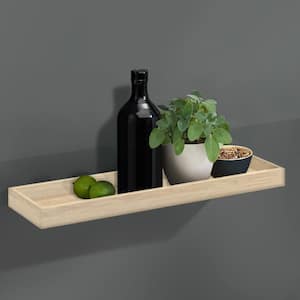 LOGGIA 31.5 in. x 5.9 in. x 1.6 in. Brushed Oak MDF Decorative Wall Shelf with Brackets