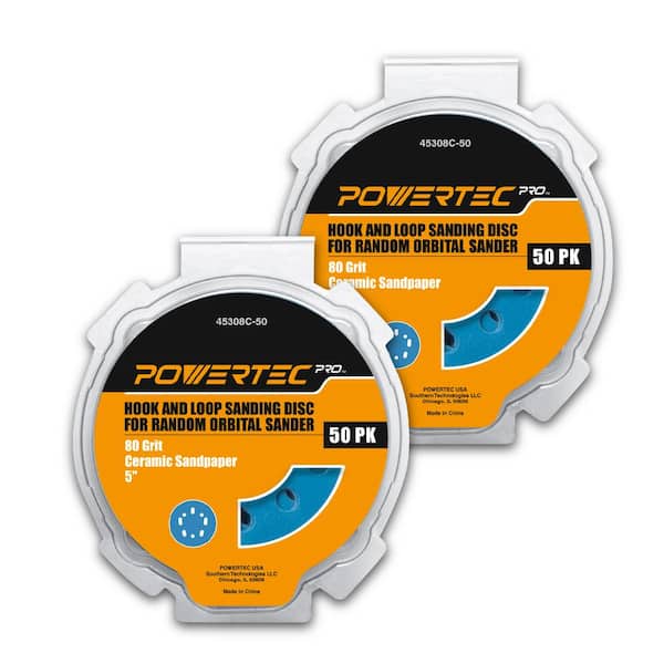 5 in. 80-Grit Ceramic Hook and Loop Orbital Sanding Disc for 5 & 8 Hole Random Orbital Sanders (100-Pack)