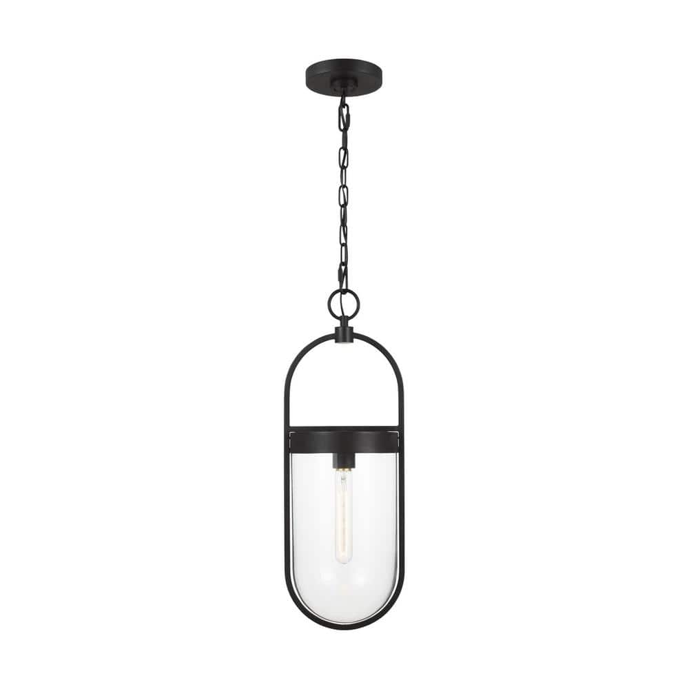Roselyn Aged Iron Single Light Glass Pendant