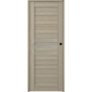 Dome 28 in. x 80 in. Left-Hand 3-Lite Frosted Glass Solid Core Shambor Wood Composite Single Prehung Interior Door