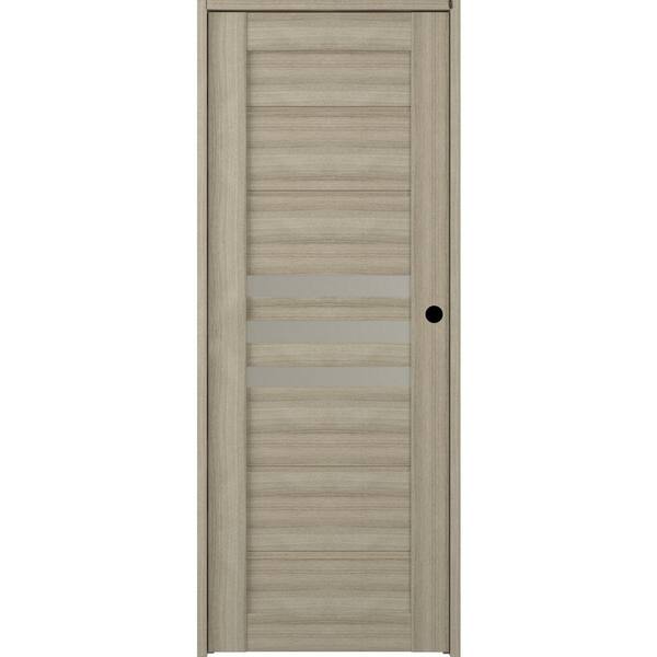 Belldinni Dome 28 in. x 80 in. Left-Hand 3-Lite Frosted Glass Solid Core Shambor Wood Composite Single Prehung Interior Door