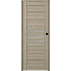 Dome 30 in. x 80 in. Left-Hand 3-Lite Frosted Glass Solid Core Shambor Wood Composite Single Prehung Interior Door