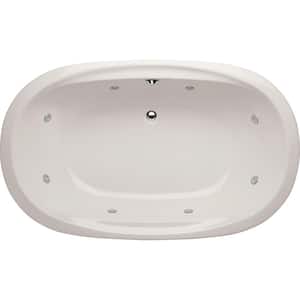 Studio Dual Oval 66 in. Acrylic Oval Drop-in Whirlpool Bathtub in White