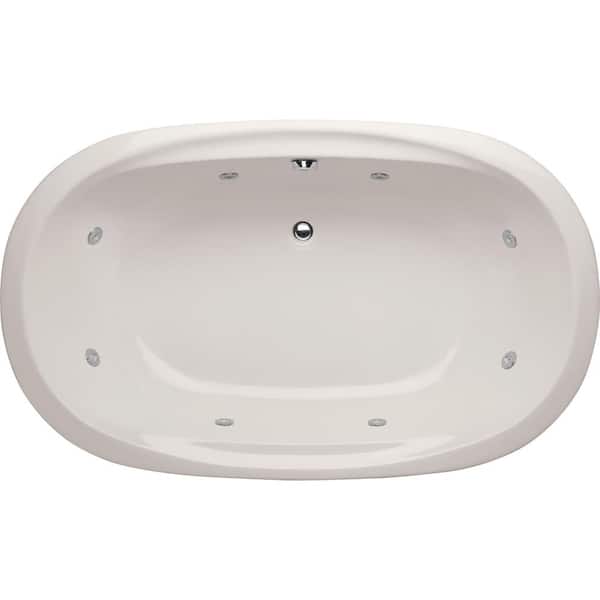 Hydro Systems Studio Dual Oval 66 in. Acrylic Oval Drop-in Whirlpool Bathtub in White
