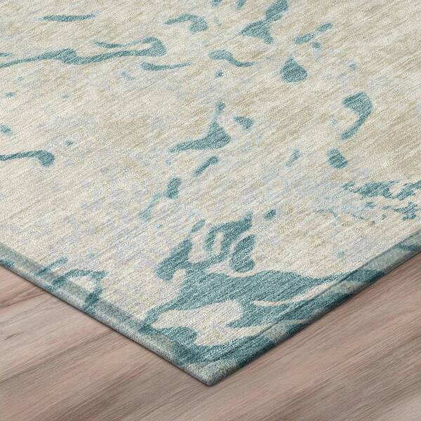 Chantille Machine Washable Indoor/Outdoor Abstract ACN3163 Teal 2 ft. x 3 ft. Accent Rug