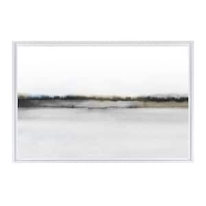 Neutral Abstract Landscape Framed Canvas Wall Art - 18 in. x 12 in. Size, by Kelly Merkur 1-pc White Frame