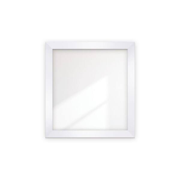 BrandtWorks Farmhouse Pearl White Framed Wide Wall Mirror 37 in. W x 40 in. H