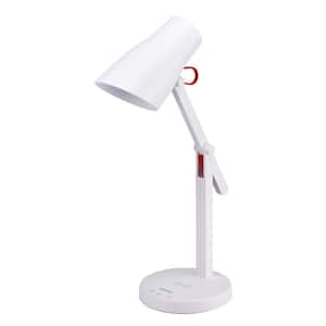 Qi Wireless Charging LED, 17 in., White, Indoor, Desk Lamp
