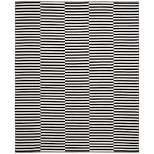 Montauk Ivory/Black 8 ft. x 10 ft. Striped Area Rug