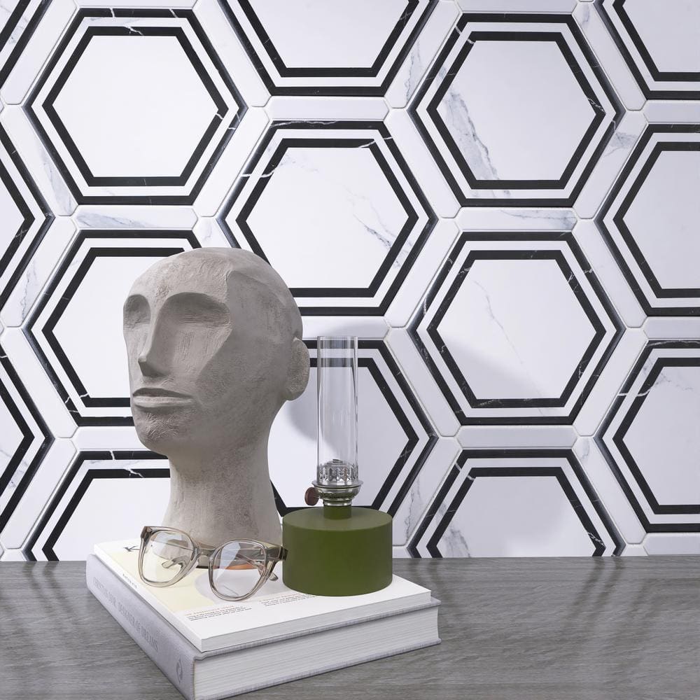 Day White Hexagon Matte Porcelain Wall & Floor Tile