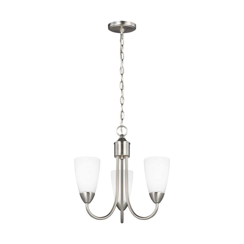 Seville 3-Light Brushed Nickel Transitional Modern Hanging Chandelier price history on PriceWatchPro