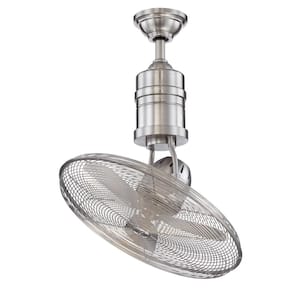 Bellows III 21 in. Heavy-Duty Indoor Dual Mount Brushed Polished Nickel Finish Ceiling Fan, Remote/Wall Control Included