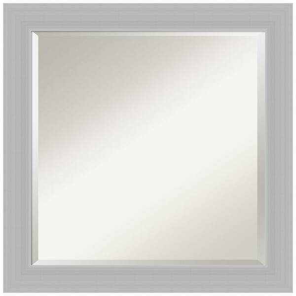 Amanti Art Brushed 24 in. W x 24 in. H Framed Square Beveled Edge Bathroom Vanity Mirror in