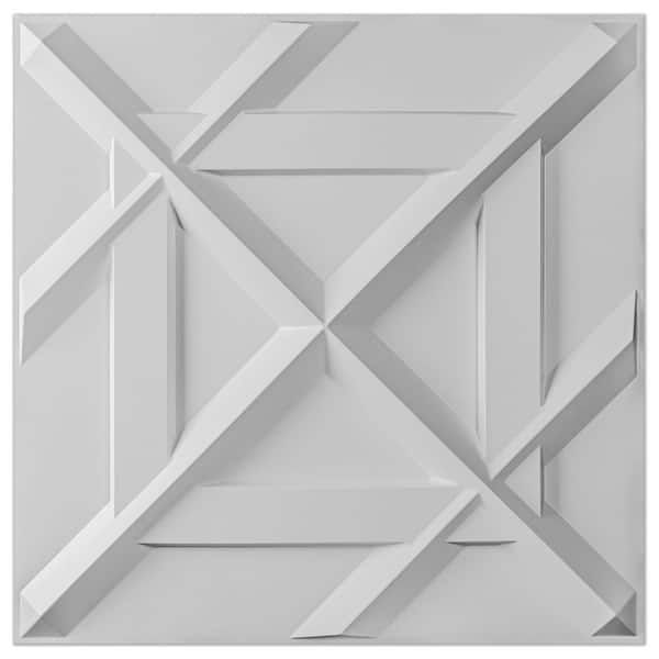 Art3dwallpanels 19.7 in. x 19.7 in. 32 sq. ft. White PVC 3D Wall