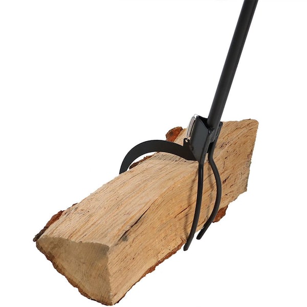 Spring Loaded Firewood Log Grabber Claw, Fire Pit Log Grabber