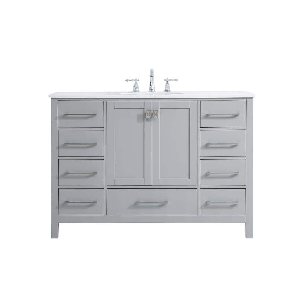 Simply Living 48 in. W x 22 in. D x 34 in. H Bath Vanity in Gray with Calac