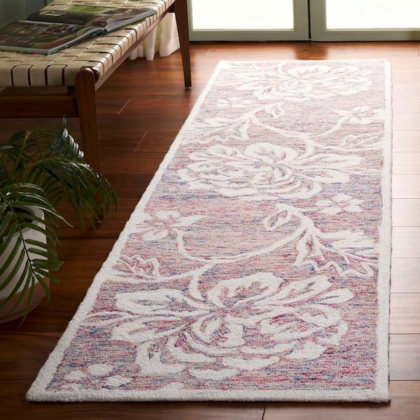 Jardin 2 ft. x 8 ft. Gray/Ivory Distressed Floral Runner Rug