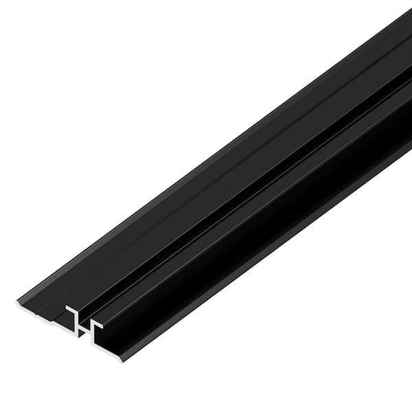 WALLS Marble Panel 1 in. D x 0.25 in. W x 96 in. L Finished Black Aluminum H Trim