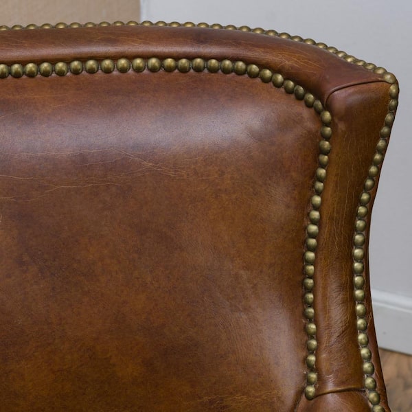 Noble House Njord Vintage Light Brown, Light Tan Leather Club Chair