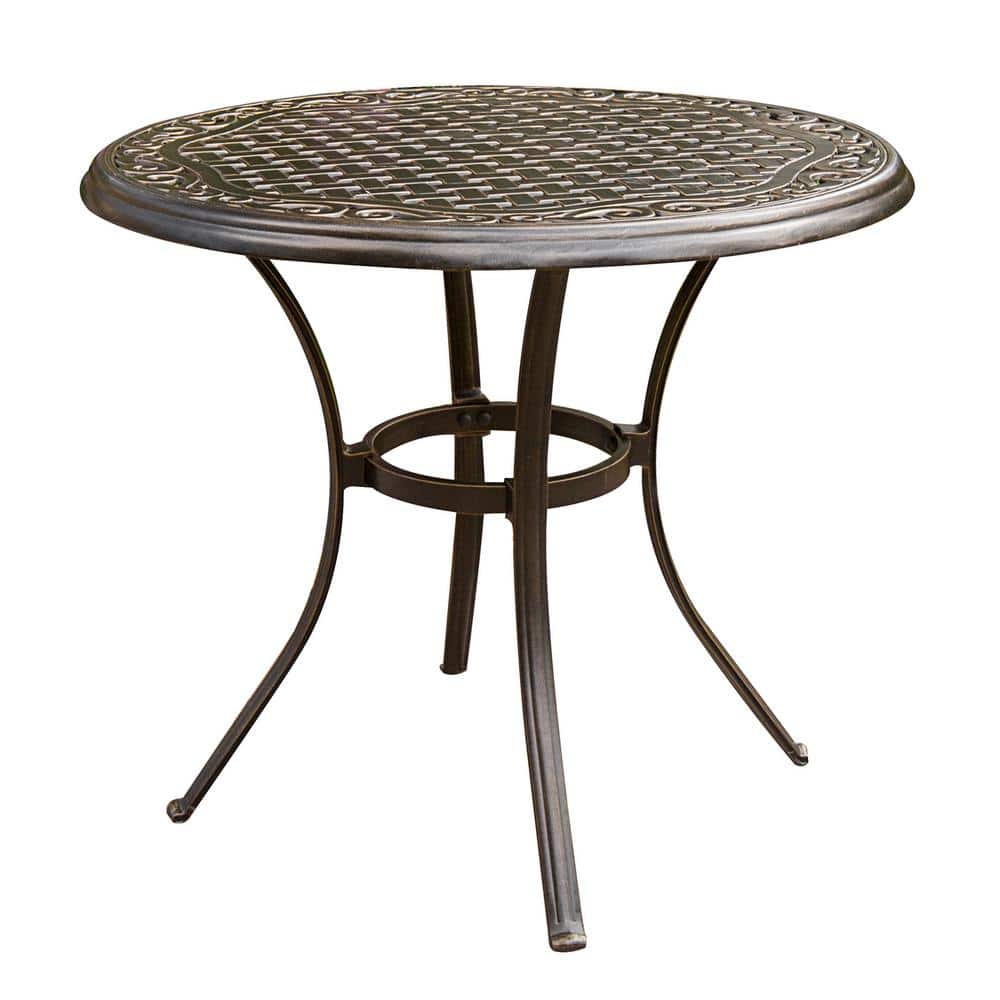 Natural Oat Aluminum 3-Piece Bistro Set with Cushions