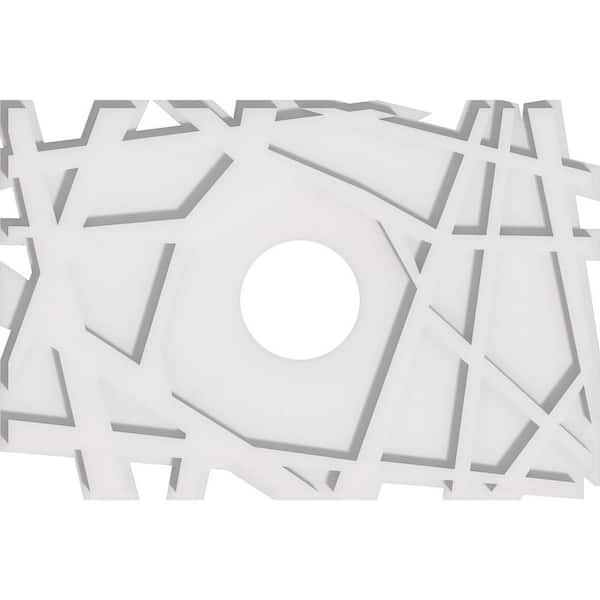 Ekena Millwork 20 in. W x 13-3/8 in. H x 4 in. ID x 1 in. P Novo Architectural Grade PVC Contemporary Ceiling Medallion