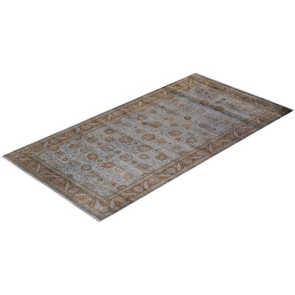 Overdyed Gray 6 x 12 Wool Indoor Area Rug