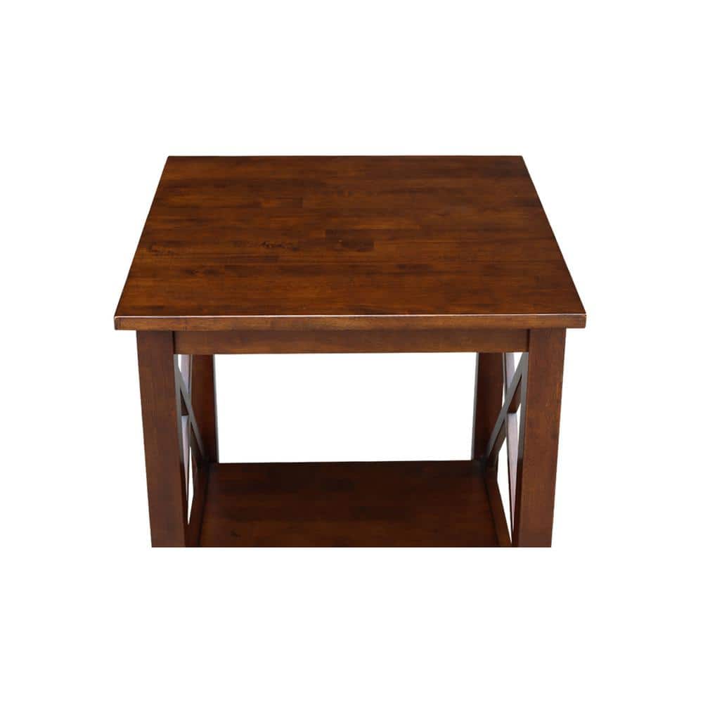 Hampton 22" Espresso Solid Wood Square End Table