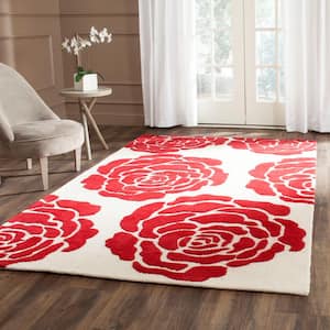 Cambridge Ivory/Red 4 ft. x 6 ft. Floral Area Rug