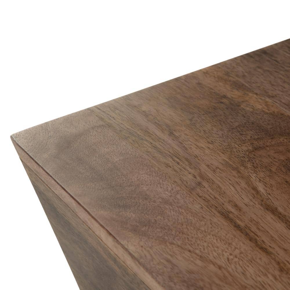Abba Dark Brown Solid Mango Wood Square Coffee Table