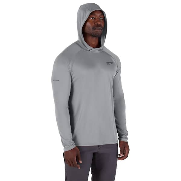 Milwaukee Men's WORKSKIN Gray Medium Hooded Sun Shirt M550G-M