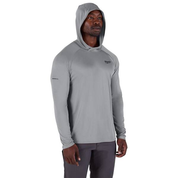 Milwaukee Men's WORKSKIN Gray X-Large Hooded Sun Shirt M550G-XL