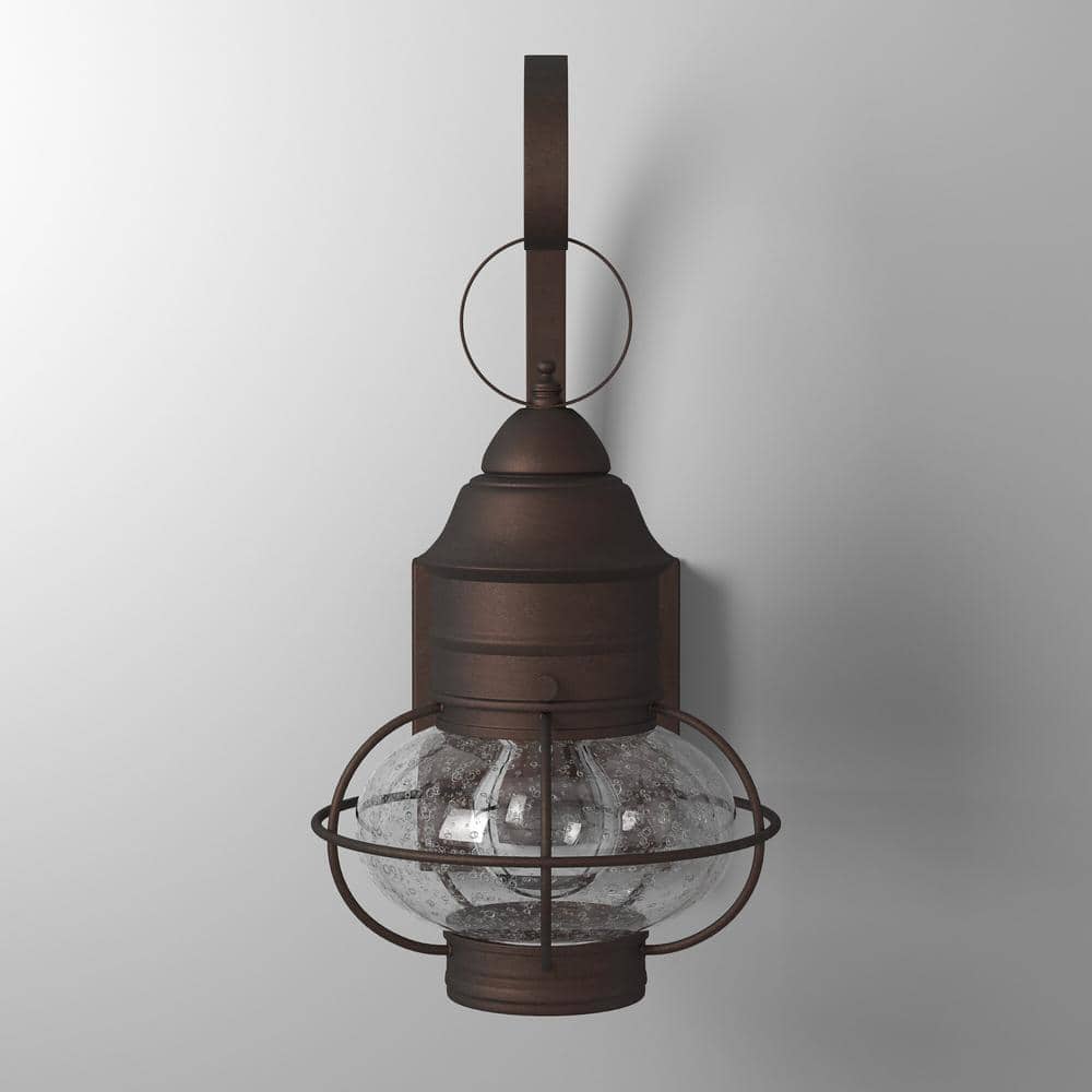 Rustique Bronze Outdoor Lantern Wall Sconce, 14.25in H